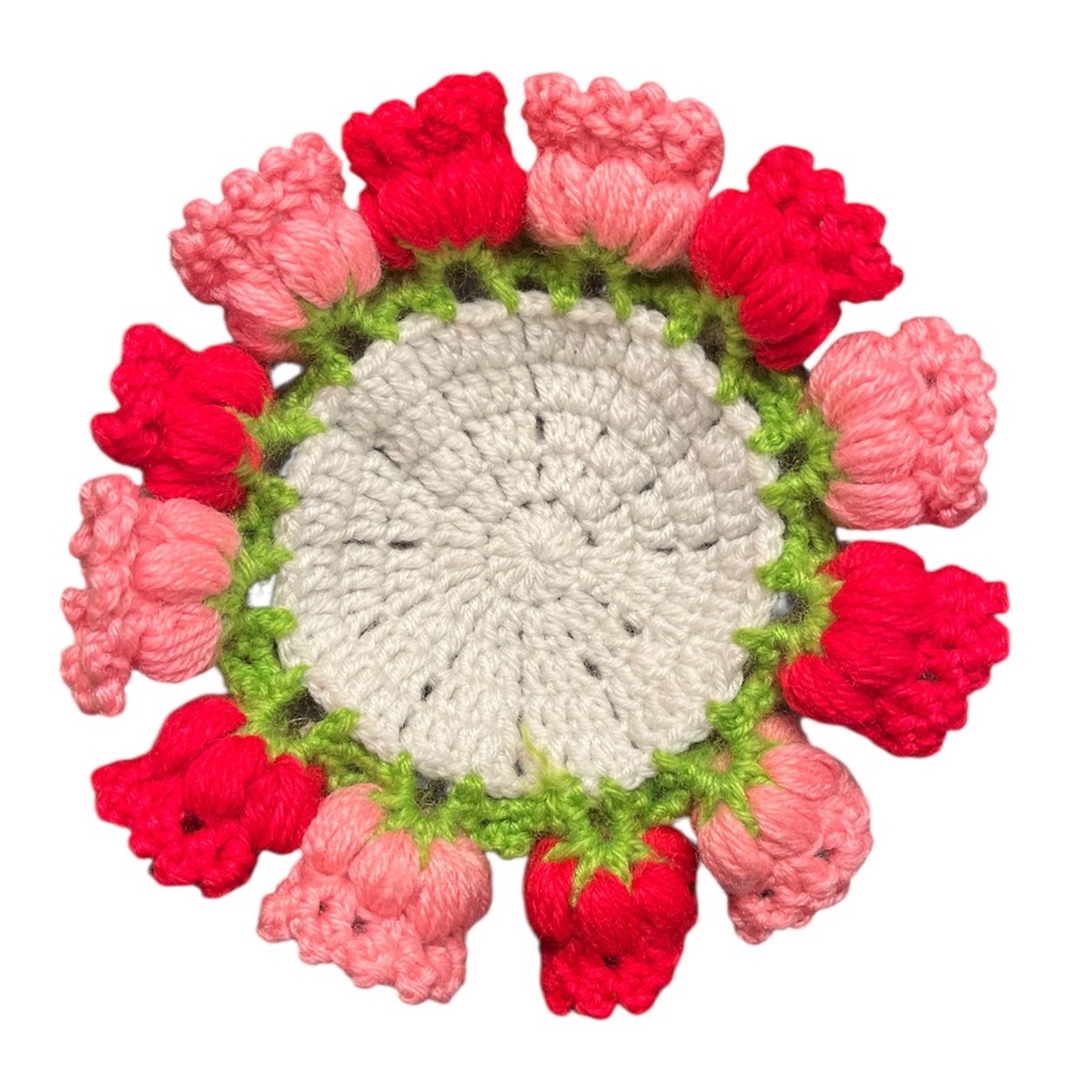 Handmade Crochet Flower Coaster | Mug Coaster & Bouquet Decor